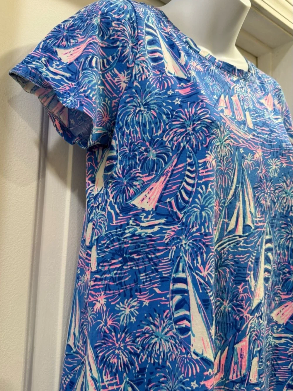 Lilly Pulitzer Cody It’s a Sailabration Pima Cotton T-Shirt Dress Small